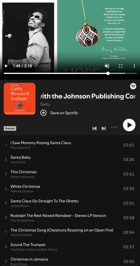 Johnson Publishing Company Archive Holiday Card Animation Screen